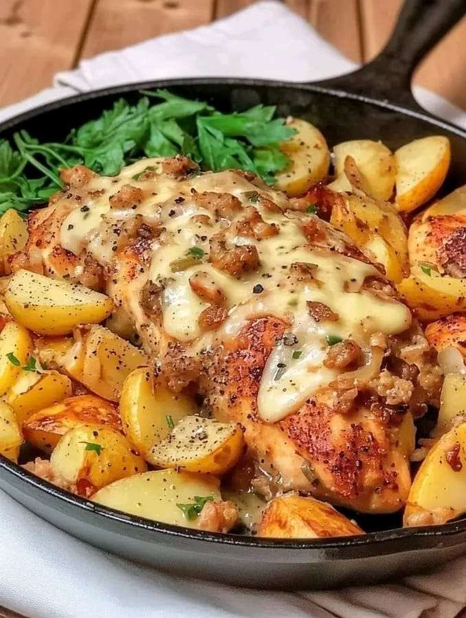 Garlic Parmesan Chicken and Potatoes recipe