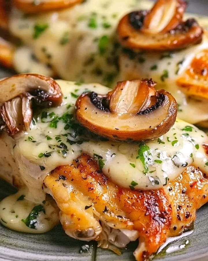 garlic-butter-mushroom-stuffed-chicken