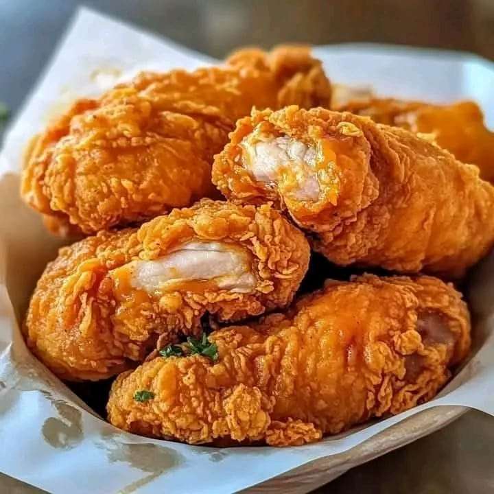 Crispy, golden Popeyes Spicy Fried Chicken drumsticks, perfectly fried and seasoned, served on a plate.