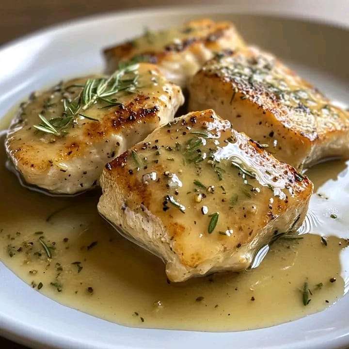 Chicken fillet with honey mustard and rosemary glaze, served with roasted vegetables.