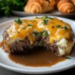 Stuffed Salisbury Steak with Mashed Potatoes & Cheese | Ultimate Comfort Food Recipe