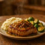 Pan-Seared Pork Chops with Mushroom-Onion Gravy