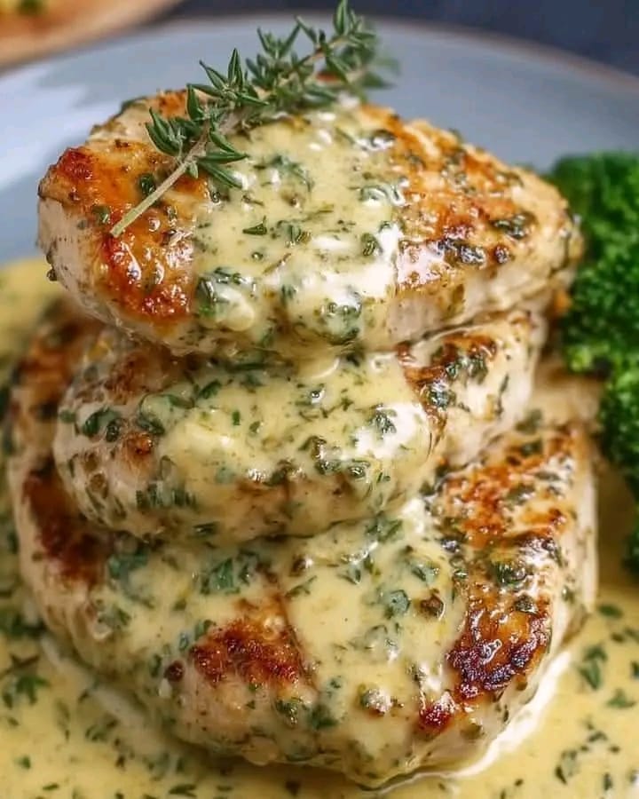 Chicken in Boursin Sauce with Garlic and Fine Herbs