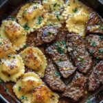 Garlic Butter Steak and Cheese Ravioli