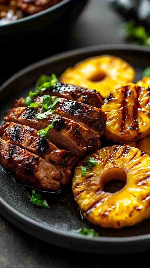Slow-Cooked Pork Tenderloin with Tangy Pineapple Sauce