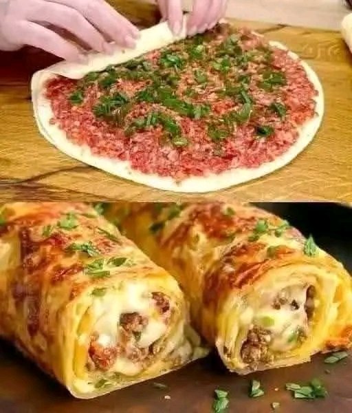 Easy Lahmacun-Style Meat and Cheese Roll-Ups | 20-Minute Dinner